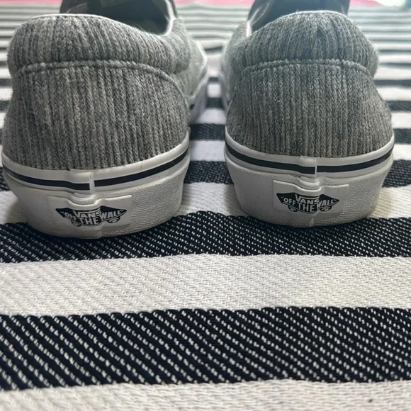 Vans Gray Slip-On Sneakers with Rubber Soles - Picture 2 of 7